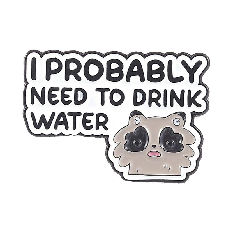 Cute Raccoon Enamel Pins Set Whimsical Mental Health Quote Brooches Pastel Raccoon Lapel Badges Jewelry Gifts For Friends