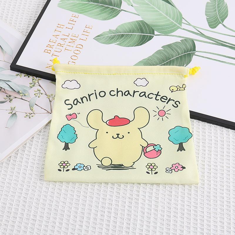 Pom Purin Pom Canvas Drawstring Cosmetics Pouch With Forest Animal Prints