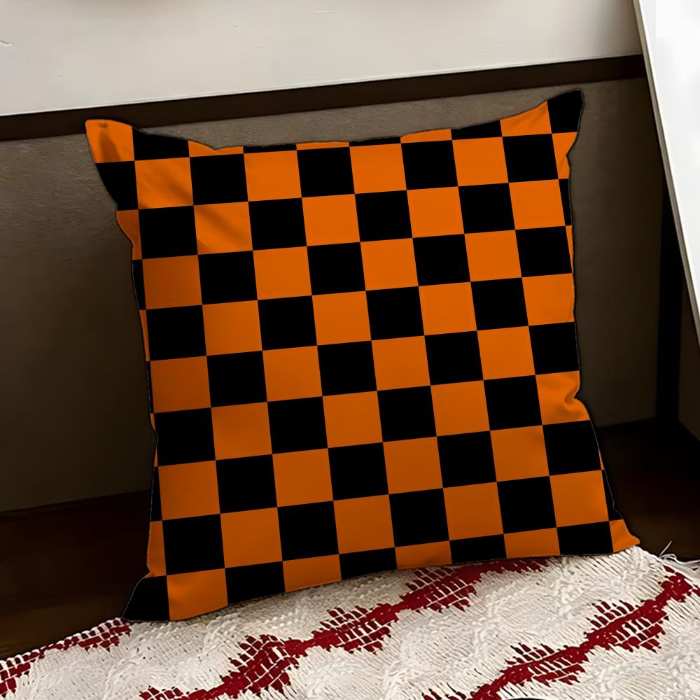 Black White Checkerboard Cushion Cover Reversible Soft Durable Pillow Cover Home  Car MultiScene Use for Daily Comfort