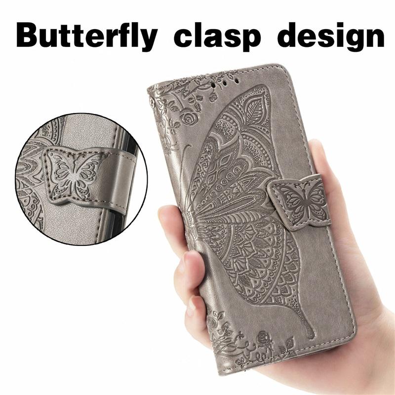 For Motorola Moto G06 G13 G14 G23 G32 G53J G53Y G56 G62 G72 G73 G86 Power Case Flip Leather Wallet Cover Card Holder Cute Butterfly
