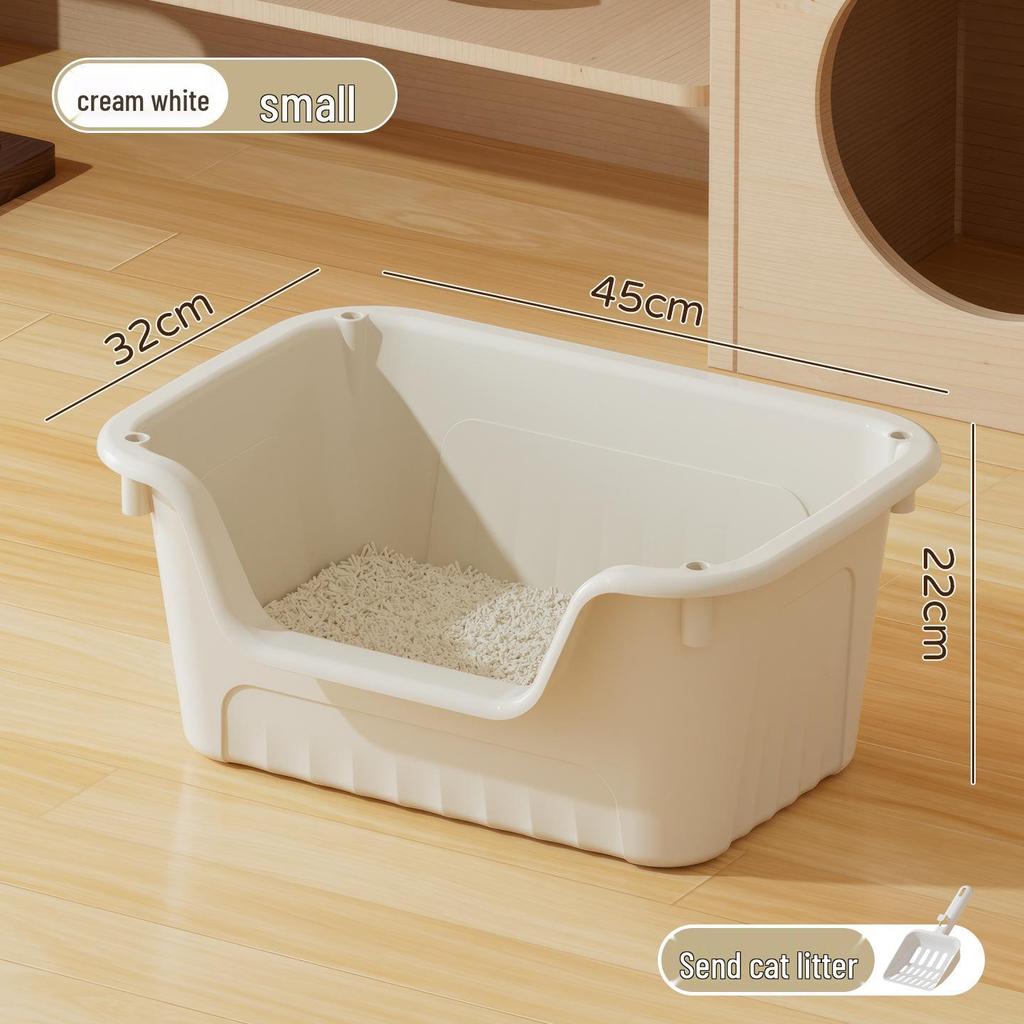 Extra Large Odor-Proof Anti-Splash Cat Litter Box and Open Pet Poop Tray