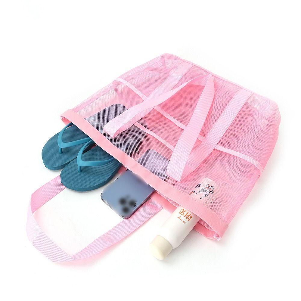 Atmungsaktive Netz-Duschtasche Großes Fassungsvermögen Faltbar Sandspielzeug-Sammler Schnelltrocknend Tragbare Strand-Aufbewahrungstasche Outdoor