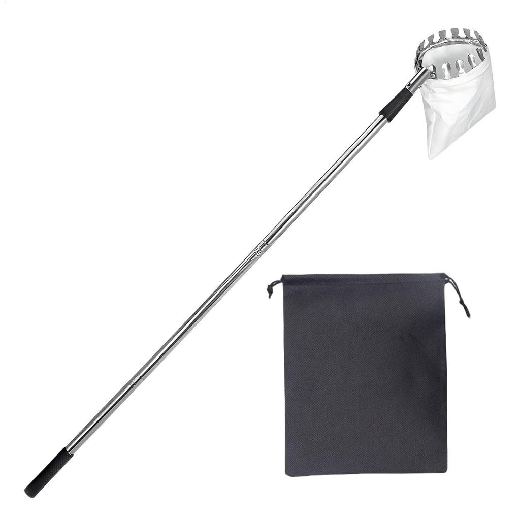 Stainless Steel Splicing Rod Fruit Picker 160cm Telescopic Pole High Tree Orchard Picking Tool For Farm Garden Supplies