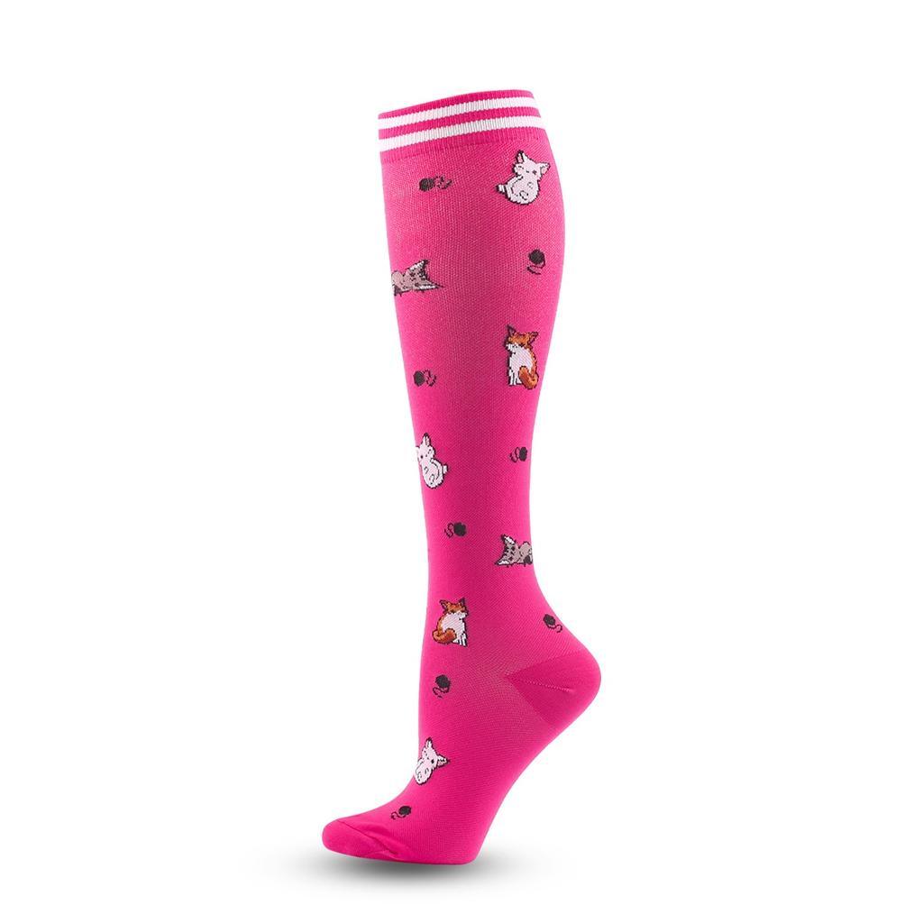 Running New Compression Stockings For Varicose Veins Woman Men Nylon Elastic Cartoon Love Striped Moon Letter Sports Marathon Ca