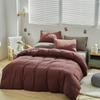 Set Biancheria da Letto King Size Rosso Ruggine Scuro - Trapunte Semplici Moderne in Cotone Viola per Donne e Ragazze