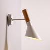 Creative Simple LED Wall Light Iron Wood-Like Lampshell Adjustable Lamp for Dinning Hall Bedroom Decoration