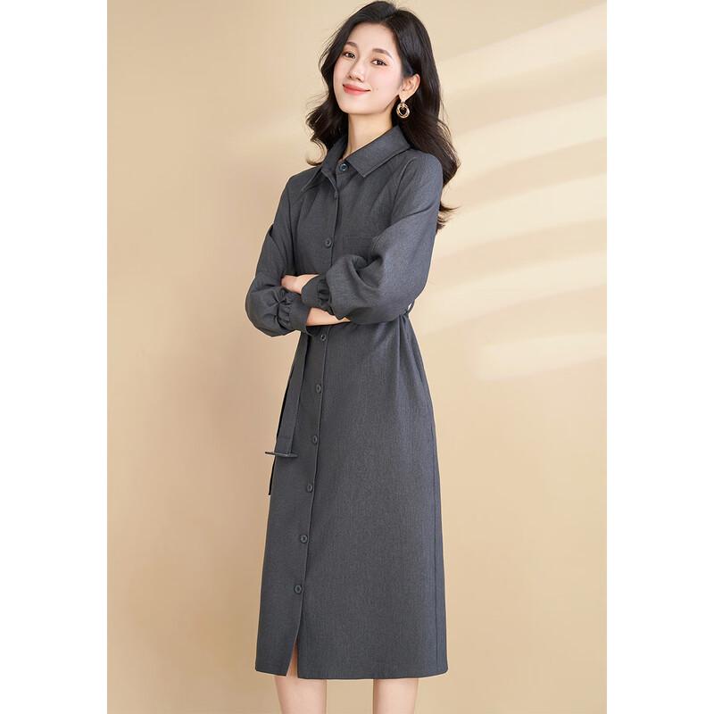Elegant Two-Way French Lapel Trench Dress
