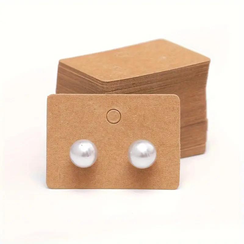 100 Sheets, Kraft Paper, Earring Display Card, Hanging Type, Label Clip, Suitable for Small Businesses, Earring Labels, Jewelry Decoration Cards