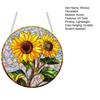Sunflower Window Decor, Shatterproof Acrylic Glass Style Hanging Ornament with Rainbow Prism Effect, Easy Install Chain Included for Doors Patio,