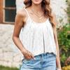 Women's Top Solid Color Hollow Loose Round Neck Sleeveless T-shirt