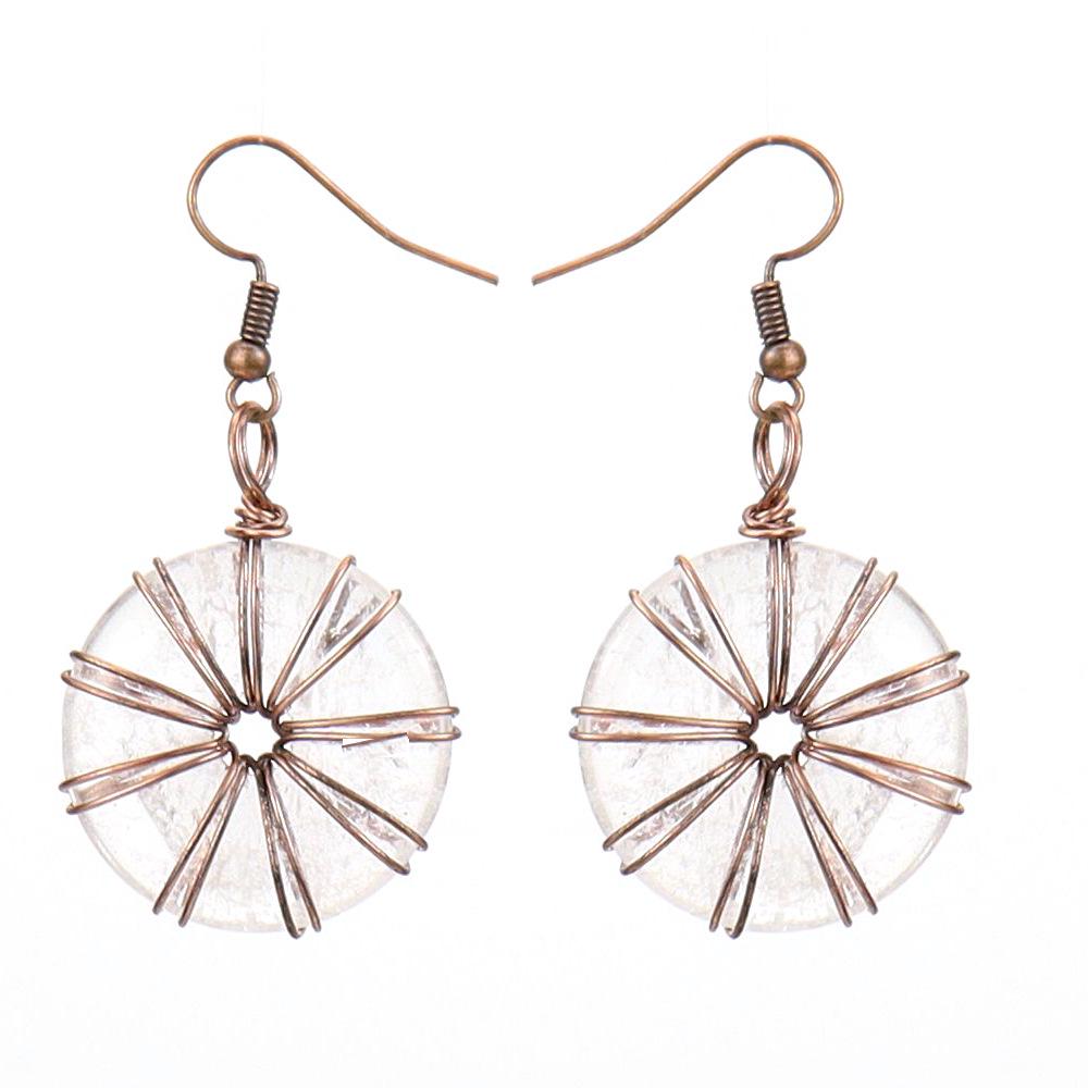 Vintage Handmade Amethyst Crystal Wire Wrapped Earrings