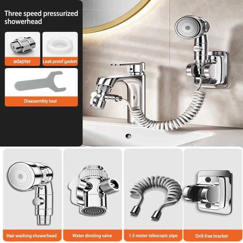 Bathroom Washbasin External Shower Set Universal Faucet Bubbler Anti-splash Head Booster Extender Water Nozzle