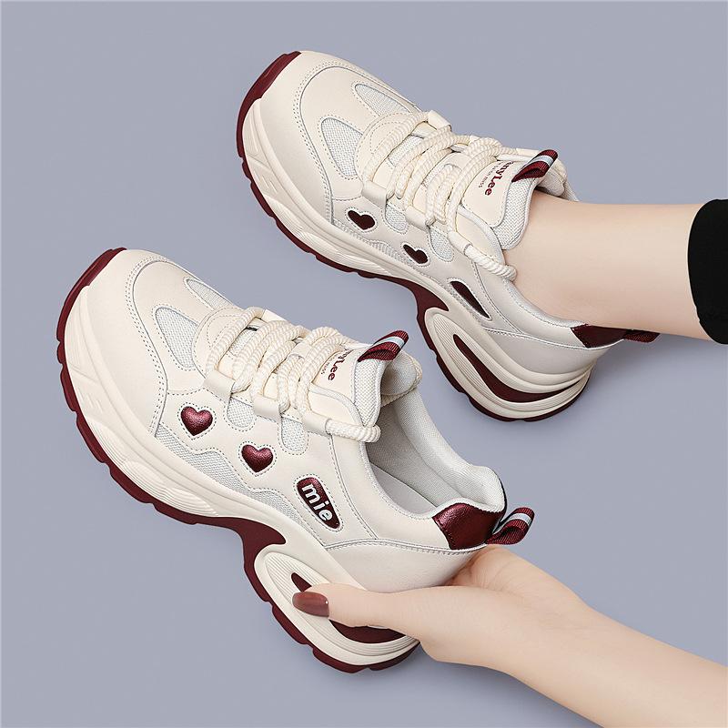 

Thick-soled heightening casual shoes women s new shoes spring and autumn board shoes women s versatile soft-soled white shoes dad shoes 34