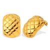 Trendy Plaid Metal Stud Earrings for Women - Elegant and Versatile European & American Style