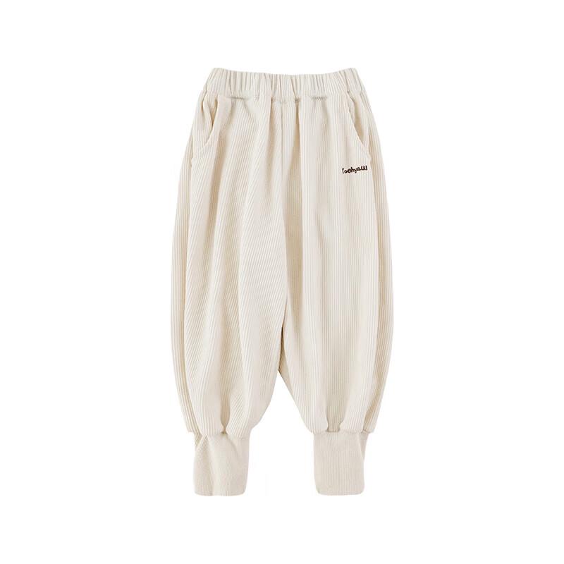 Yoyou Boys  Retro Fleece-Lined Corduroy Ribbed Cuff Pants 100cm