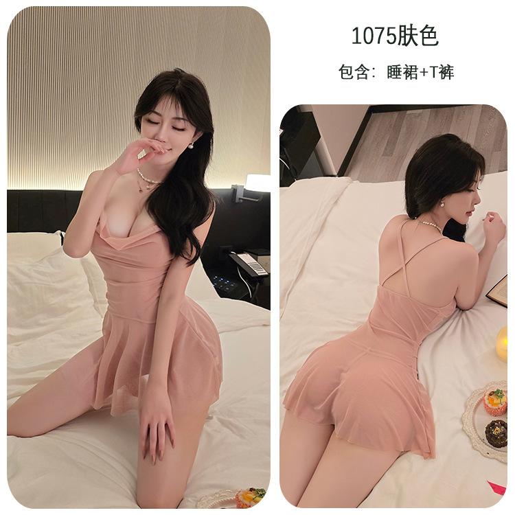 Sex underwear sexy pure desire suspender nightdress royal sister mesh perspective uniform temptation pajamas 07