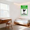 Beware of The Chickens Metal Tin Sign with Rooster Silhouette - They Can Be Real Real Peckers! Vintage Funny Warning Sign for Ho