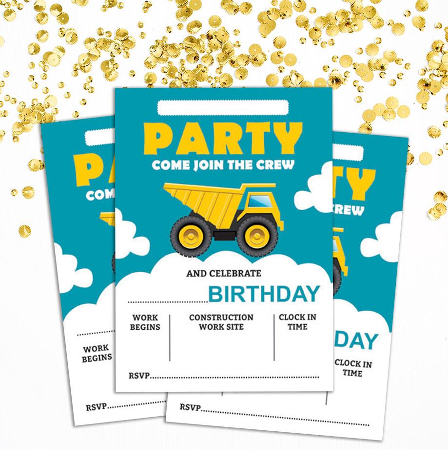 Darling Souvenir Green Birthday Invitation Card 28 Pcs Fill or Write In Blank Invites Printable Party Supplies 5 X 7