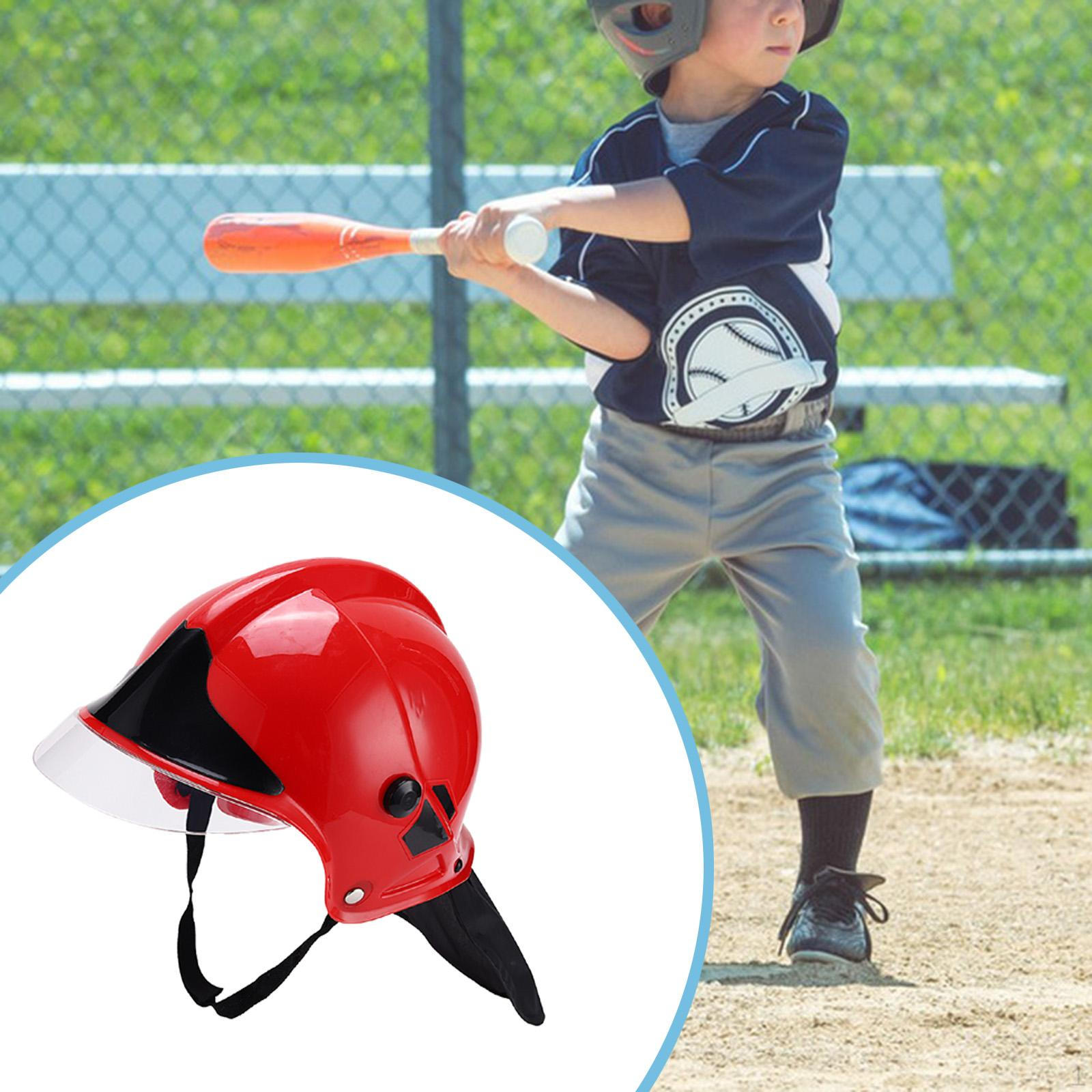 

Детский бейсбольный шлем, амортизирующий софтбол с подбородочным ремнем для парка, тренировок в помещении красный
