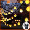 Guirlande Lumineuse Solaire LED Boule Blanche Étanche pour Extérieur Lampe Féerique Lumières Décoratives Pour Jardin, Cour, Balcon, Terrasse, Clôture, Camping