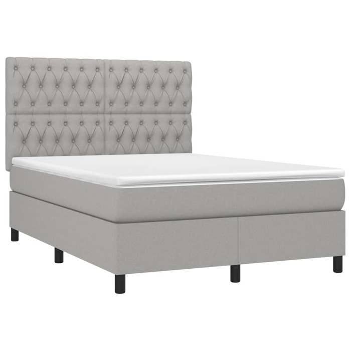 VidaXL Bed Slat Base with Mattress and LED, Upholstered Bed, Double Bed, Adult Bed for Interior Bedroom, 3135117