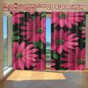 2D FLAT PRINTING 2pcs Curtains (Without Rod) Floral Pattern with Pink Flowers Saint Patrick Is Day Festival Chic Print Curtains