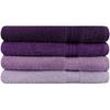 Ensemble de 4 serviettes de bain - 70 x 140 cm - Violet