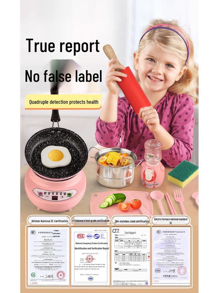 Kids' Mini Kitchen Playset: Real Cooking, Stir-fry, Girl & Boy Birthday Gift