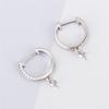 CLUCI 3 pair Authentic 925 Silver Zircon Hoop Earrings Jewelry for Women Party Sterling Silver Pearl Earring Mounting SE134SB
