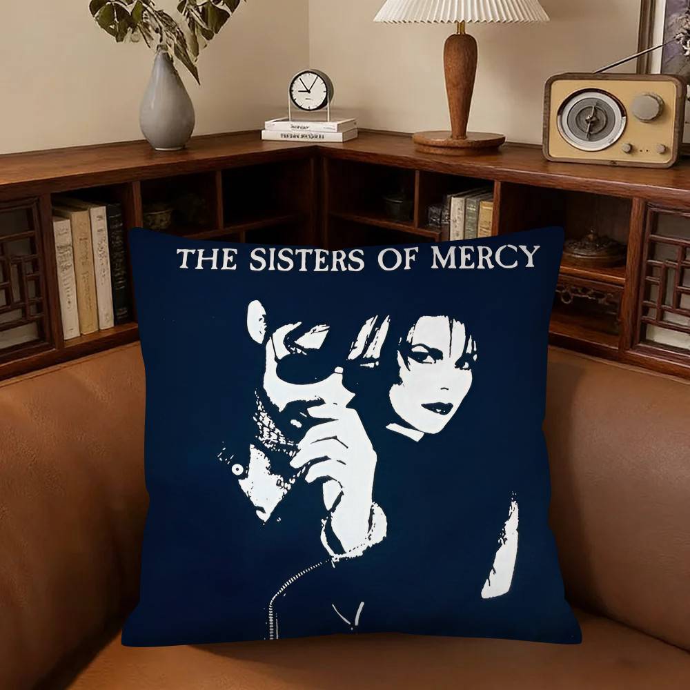 The SSisters Of MMercy Band Pillow Case Fashion Square Pillowcase Bedroom Sofa Room Ins Decoration Leisure