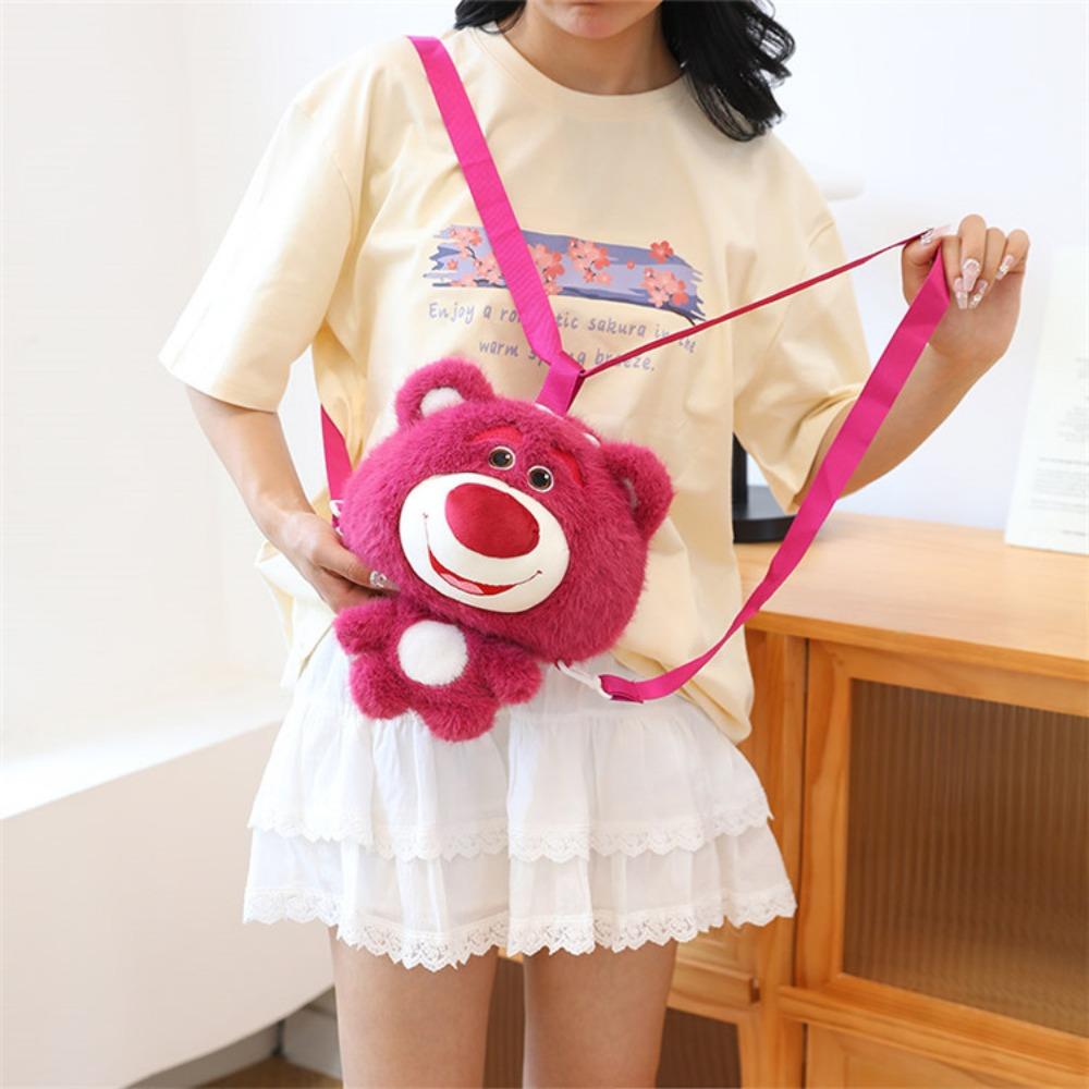 

Большая вместительная сумка через плечо Capybara, плюшевая сумка Little Frog Panda, рюкзак Strawberry Bear унисекс зелёный