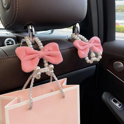 Durable Bow Car Hook Bowknot Cute Car Seat Back Hook Adorable Bow Knot Car Hook  Car Decorations