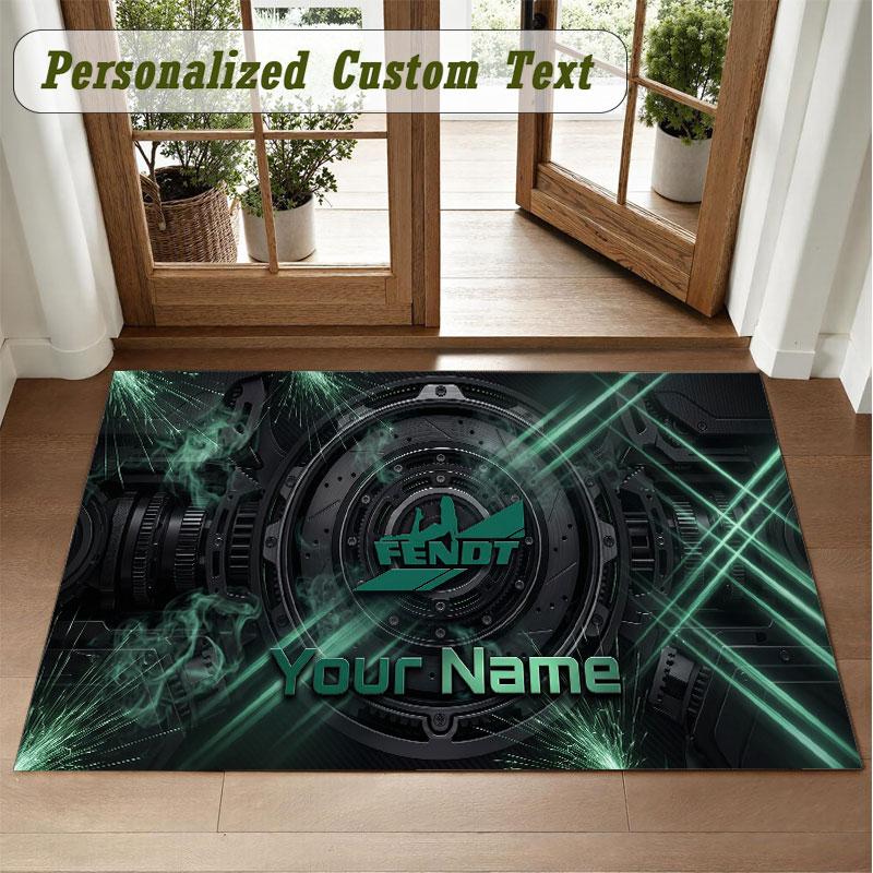 Crystal Velvet Square Rug Custom NameFendt Pattern Non Slip Home Floor Decor Rug