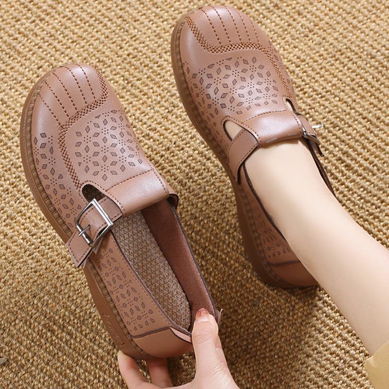 

Mom shoes spring new shallow mouth shoes bag heel one pedal round head medium old comfortable soft sole single shoes women s single shoes 41 темно-коричневого