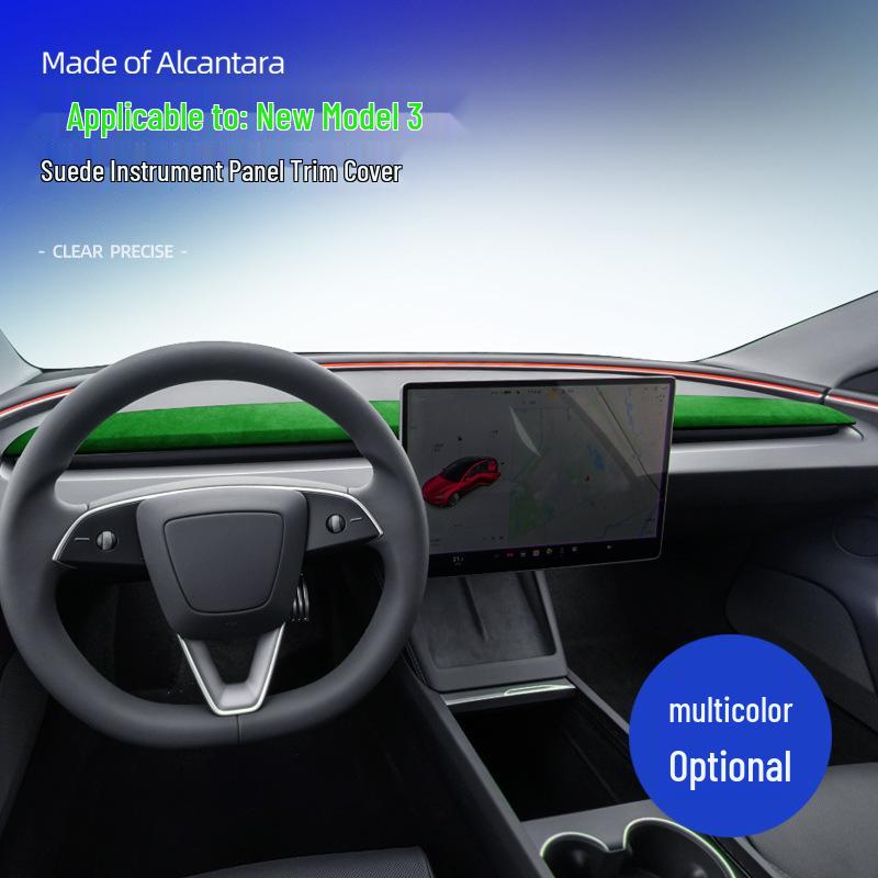 Tesla Model 3 Alcantara Suede Instrument Panel Trim for Interior Modification