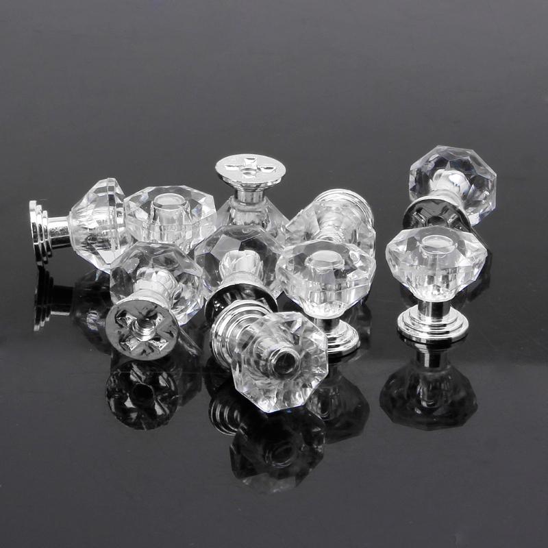 10 Pieces Small Acrylic Drawer Pulls Cabinet Handle Single Jewelry Box Knobs Furniture Hardware for Home Bedroom