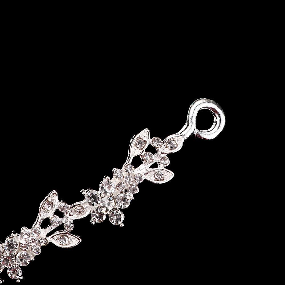 Versilbertes Mädchen Blume Prinzessin Brautjungfer Strass Abschlussball Kristall Stirnband Kopfschmuck Tiara Hochzeit