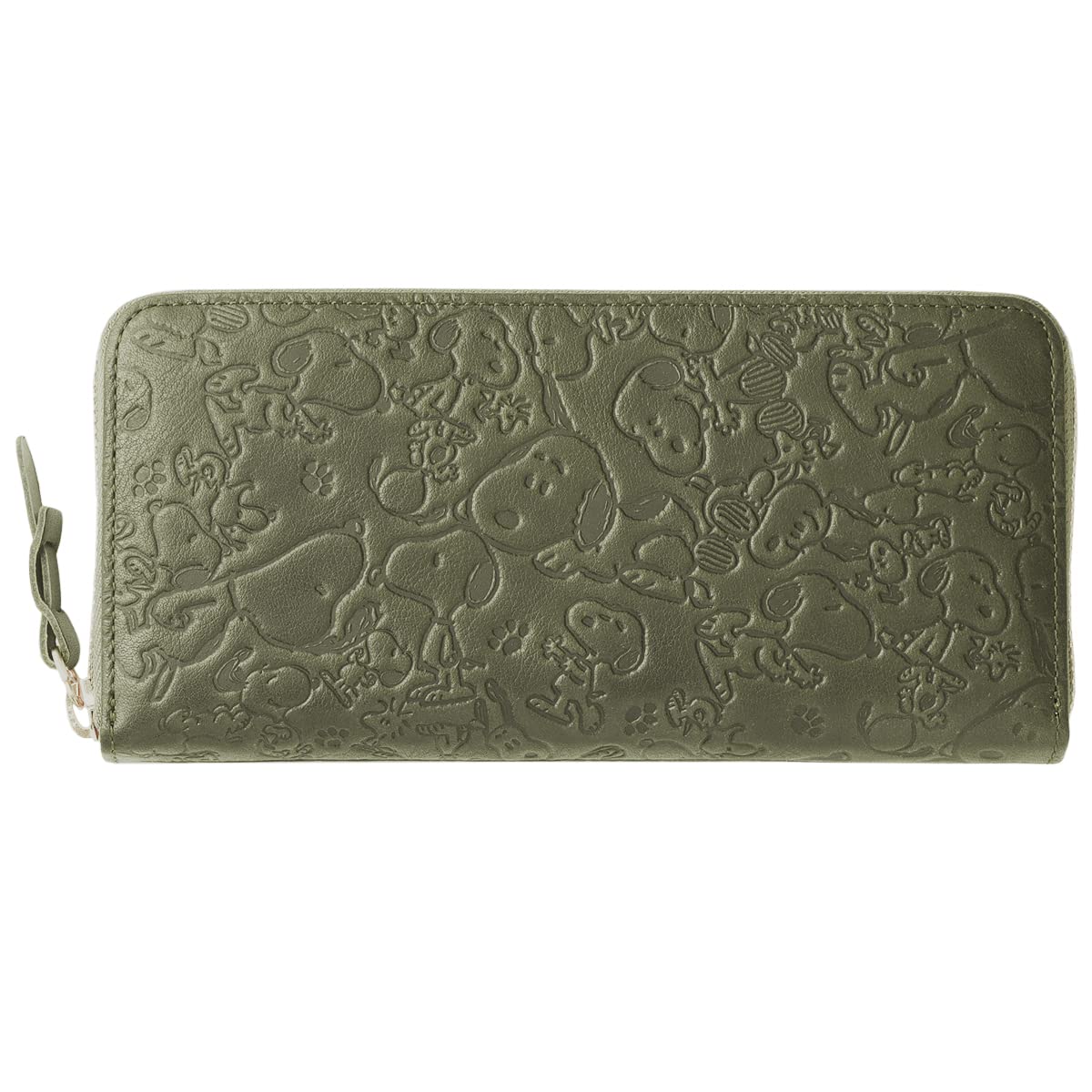 

Peanuts Genuine Leather Long Made in Large Round Zipper Wallet Wallet, Japan, Capacity, [92030] (Green) зелений