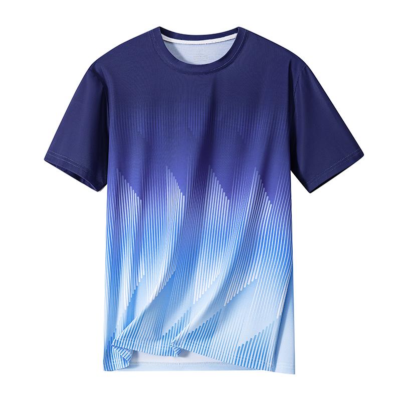 T-shirt Men s Ice Silk Quick-drying Men s Quick-drying Short-sleeved Men s Ice Silk Short-sleeved Men s 2XL синий
