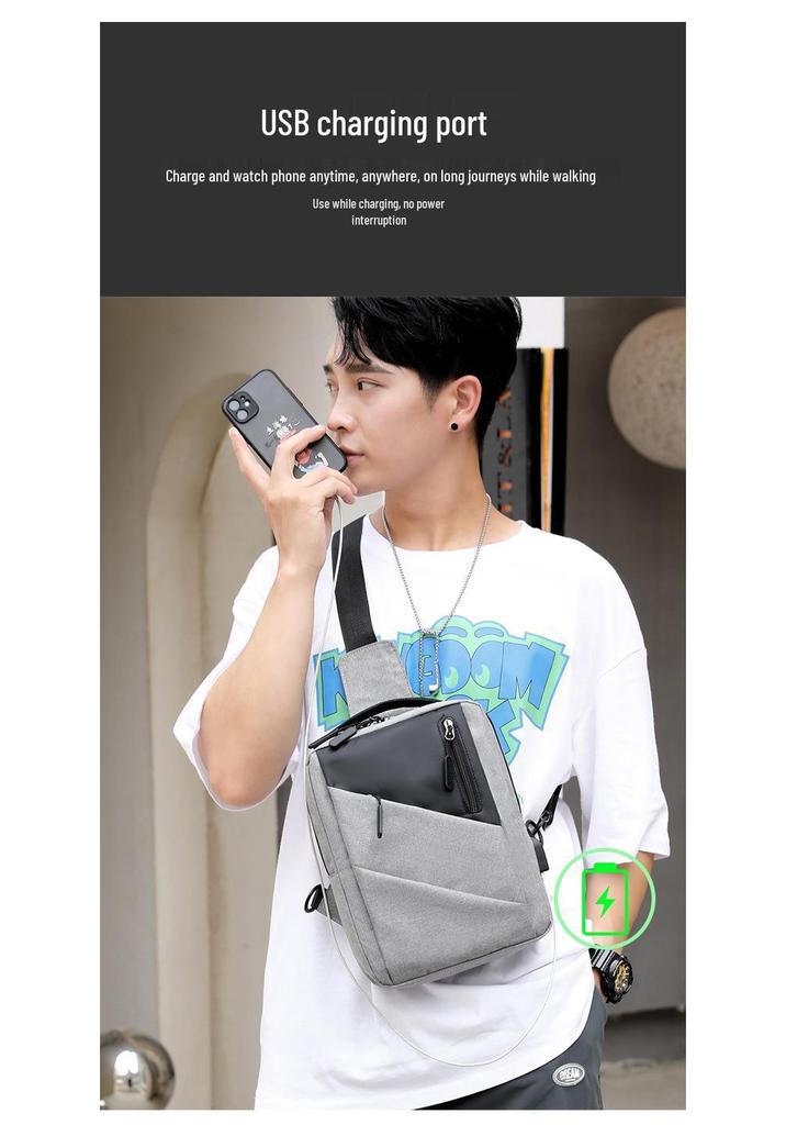 2025 Autumn Men's Stylish Chest Bag - Trendy Sling Bag for Business and Outdoor Travel