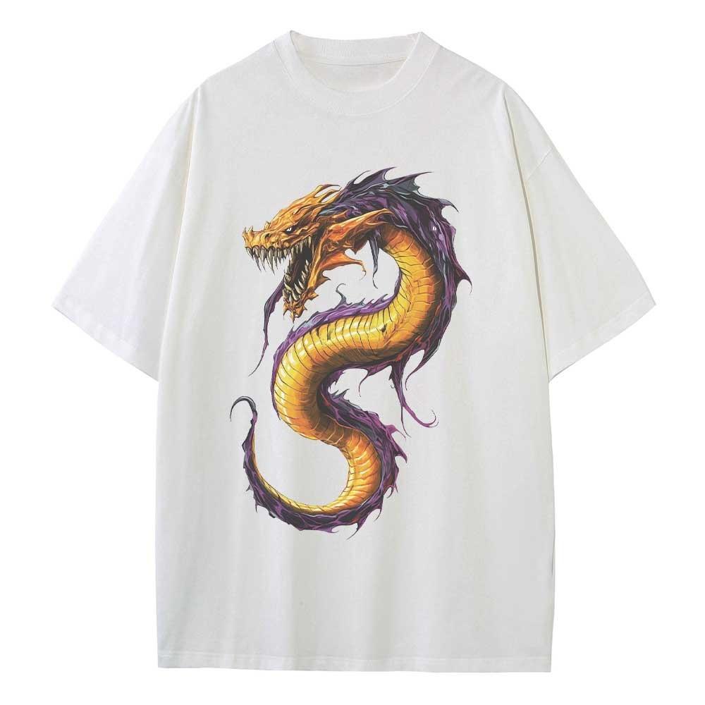 

Хлопковая футболка Графические футболки Мешковатая Со спущенными плечами Оверсайз Дизайн с коротким рукавом Одежда Хэллоуин Инопланетянин Дракон Топы 3XL