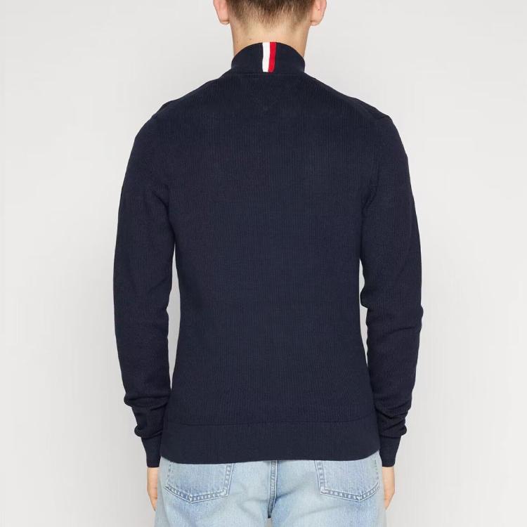 Tommy Hilfiger Golf Outfit American Vintage Solid Color Cardigan Stand Collar Long Sleeve Spring Autumn Sweatshirt Men Sweatshirt 78J9322-410