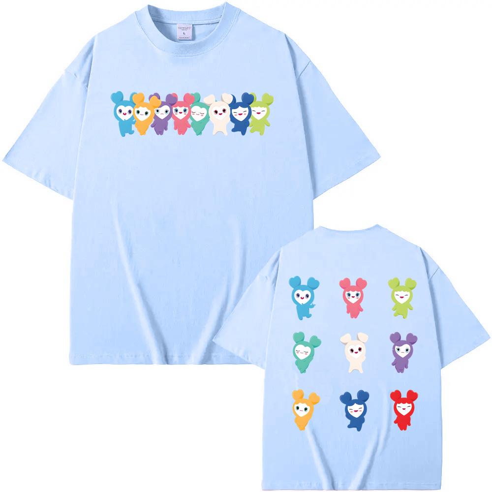 TWICE Mascot Lovelys T-Shirt Girl Group Summer New Style Lovelys Tees 100%Cotton High Quality Cute Round Neck Tee