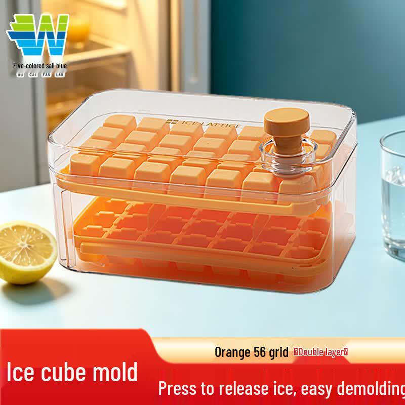 Food-Grade Silicone Ice Cube Tray with Scoop