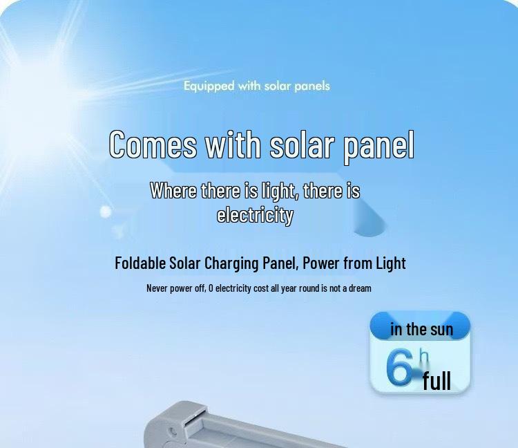 Waterproof Portable Solar Lantern with Detachable Battery Emergency Floodlight for Outdoor Camping