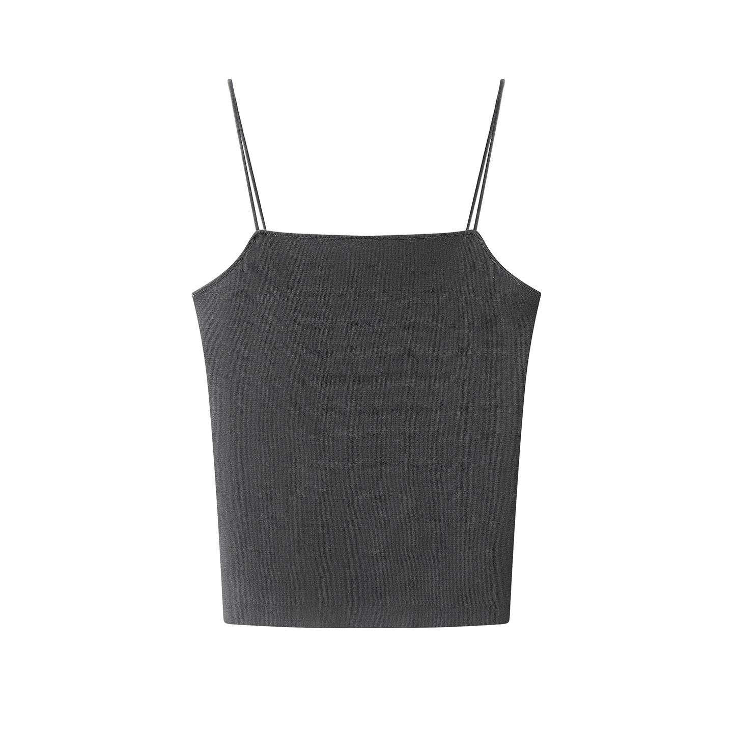 

In Stock: 2026 Spring/Summer Women s Slim-fit Spaghetti Strap Tank Top Large сірий колір