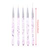 5Pcs Acrylic French Stripe Nail Art Liner Brush Set Ultra-Thin Line Drawing Pen Uv Gel Manicure Painting Brush