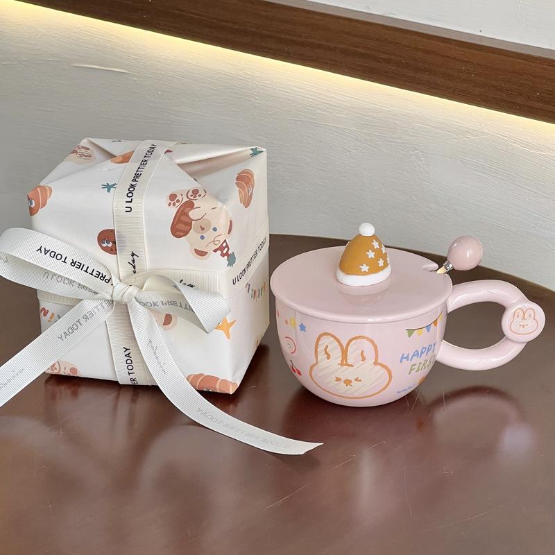 Geburtstagsgeschenke für Mädchen, niedliche kreative Cartoon-Bärentassen, Haushaltskeramiktassen, Souvenirs, Geschenkboxen