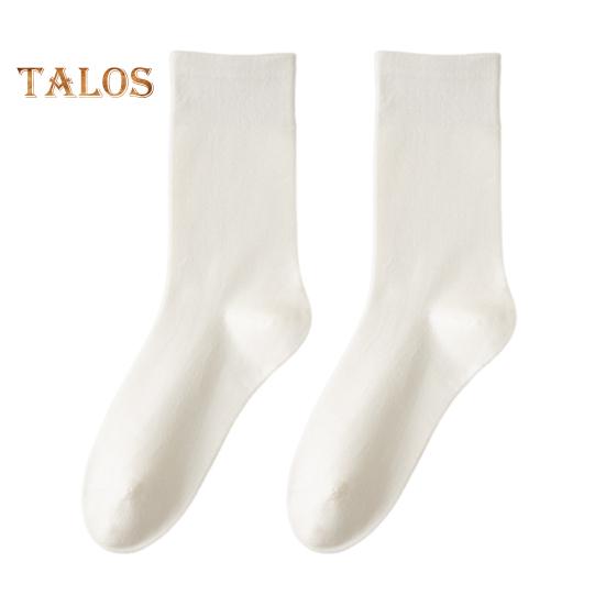 1 pár dámských ponožek střední trubice bez zápachu retro jednobarevné vysoká elasticita protiskluzová prodyšná měkká absorbce potu sportovní bavlněné ponožky proti smršťování