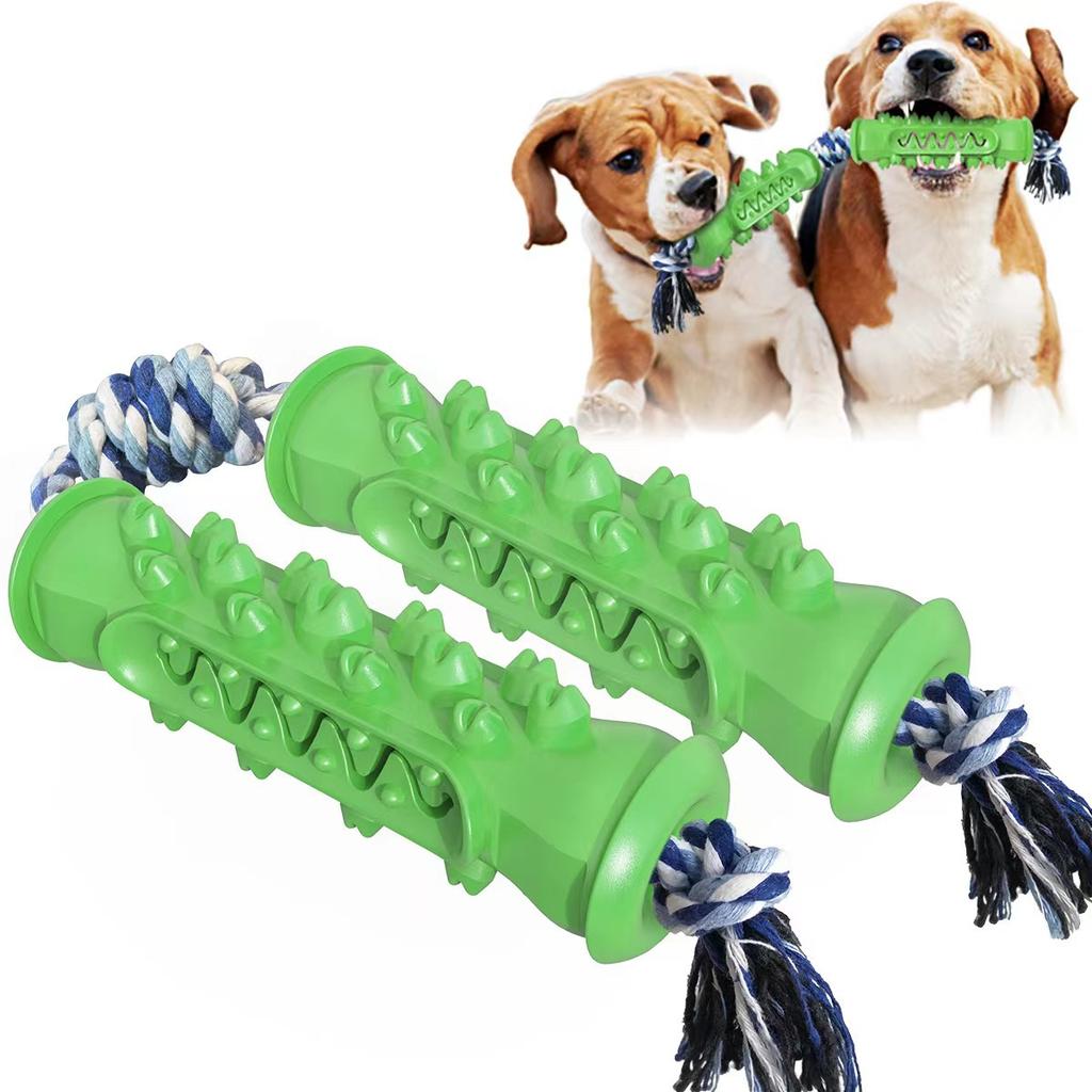 Interactive Dog Chew Toy for Teeth Cleaning, Bone-Shaped Tough Rubber Toy